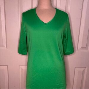 Susan Graver | V-Neck Liquid Knit 3/4 Sleeve Top